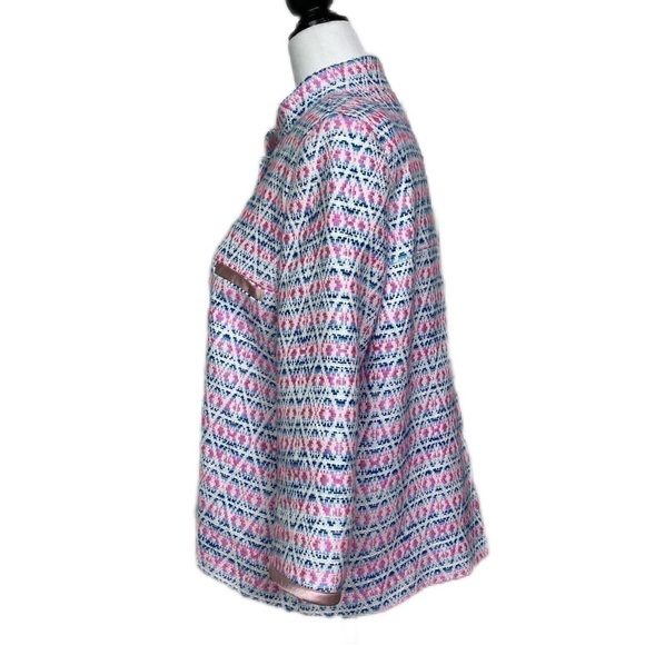 Matthew Williamson | Large Diamond Patterned Button-Up Jacket Blazer Size 10 - Picture 3 of 10